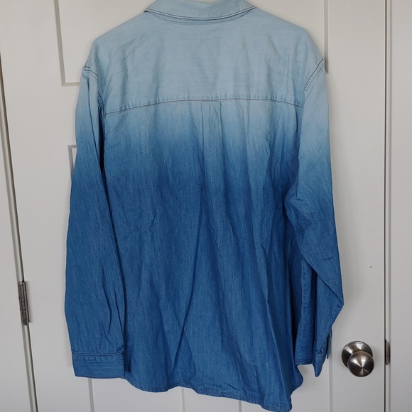 Lane Bryant Blue Ombre Denim Shirt - Picture 5 of 6